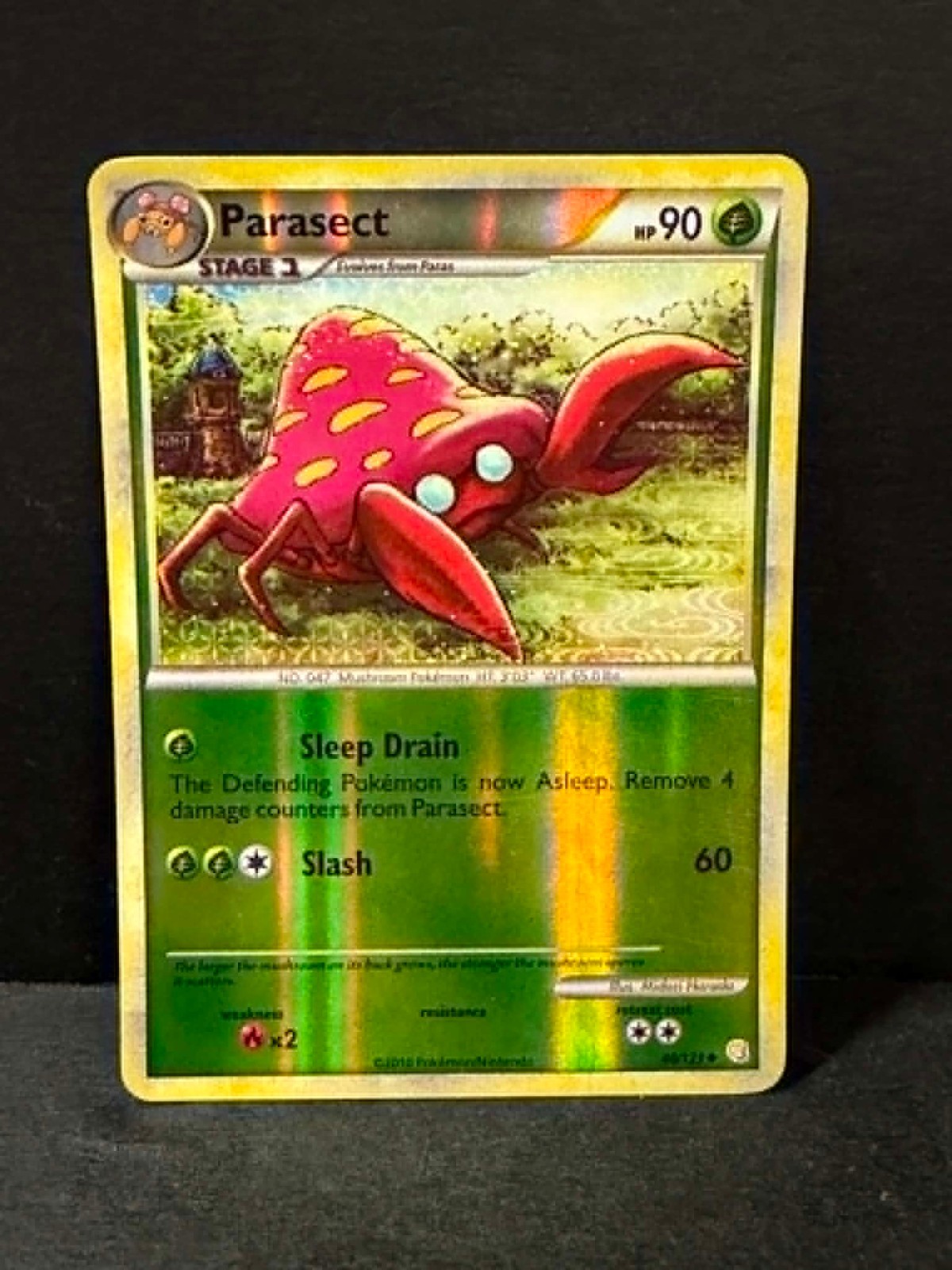 Pokemon PARASECT 48/123 HeartGold SoulSilver HOLO Stage 1 Playing Card TCG