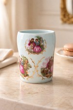 Vintage Rococo-Style Porcelain Toothbrush Cup...