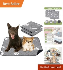 2 Pack 18'' x 24'' Washable Dog Pee Pads - Super Absorbent Leakproof