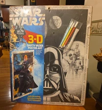 Vintage 1978 Star Wars 3D Darth Vader Poster Art Kit Craft Master Unopened