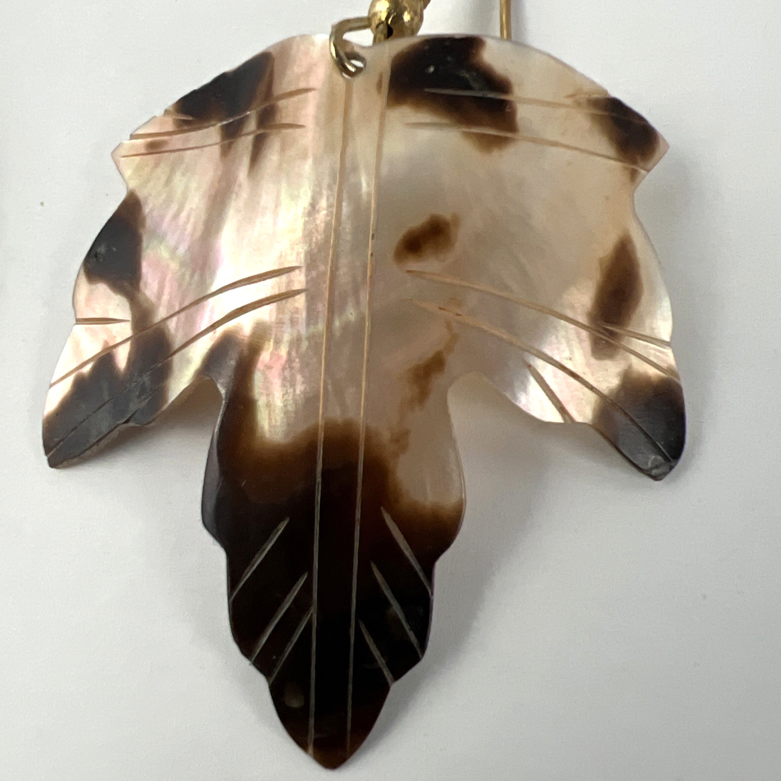 Maple Leaf Drop Earrings Abalone Shell Fall Autum… - image 4