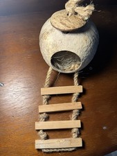 Hanging Coconut Cave Reptile Hide with Ladder, New No Tags