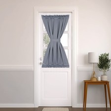 PANOVOUS Grey French Door Curtains for Small Windows Elegant Window Sidelight