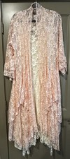 Aquarius By Irma Lace Off White Dress/slip & Pink Cover Up XL