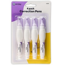 Correction Pen (4 Pack) White out pen - 0.2 Fl Oz (7 Ml) Metal Tip Whiteout P