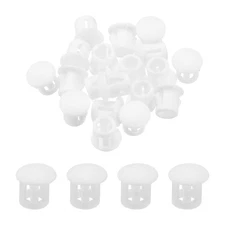 32Pcs 6mm(1/4') White Nylon Plastic Round Locking Hole Plugs Insert End Caps