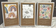NISB Set Of 3 Mudpie Muslin Swaddle Blankets -Rainbows, Sheep, Floral