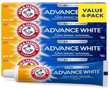 Arm & Hammer Advance White Toothpaste, Clean Mint Flavor, Stain Defense, 4 Pack