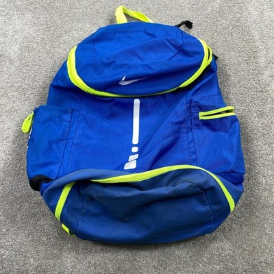 Nike Hoops Elite Pro Basketball Backpack Blue Neon Volt Yellow Athletic Bag