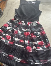 Luxe  by Carmen  Marco Valvo Black Floral Dress 4