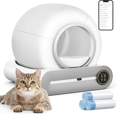 Selbstreinigende Katzentoilette XXL App-Steuerung 65+9L Elektrisch Katzenklo - Bild 1 von 4