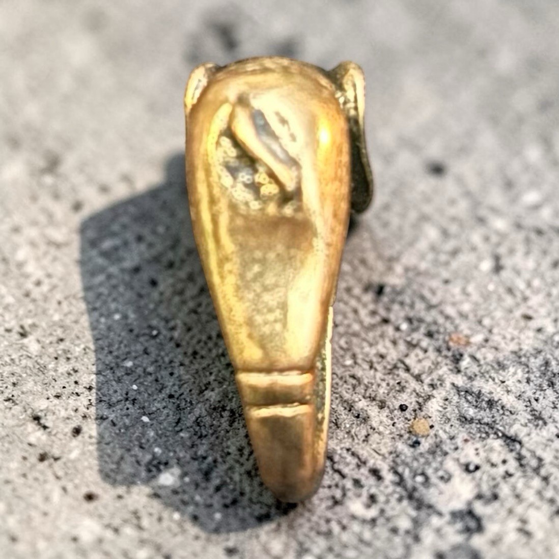 Solid Brass Elephant Ring Hand Engraved Boho Indi… - image 4