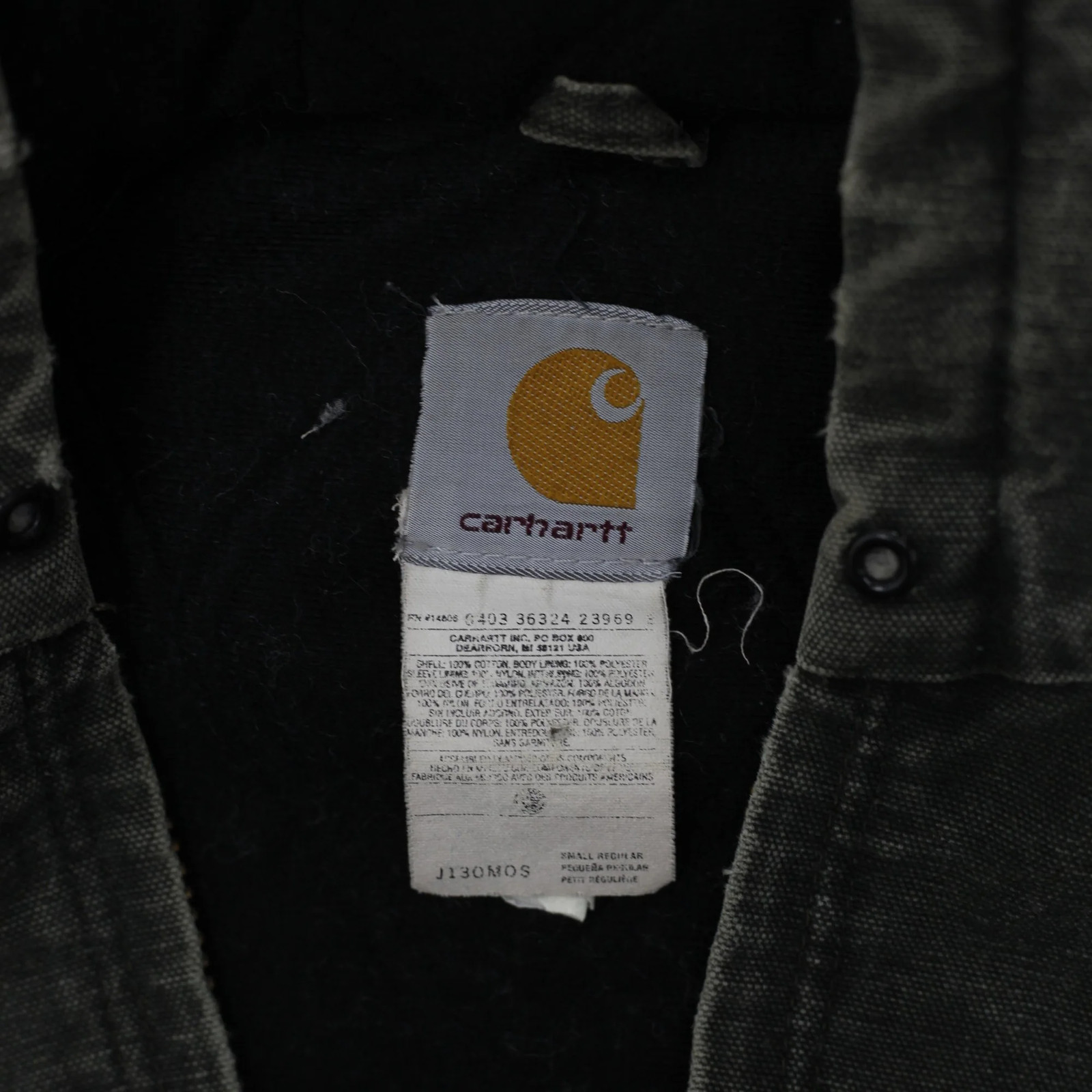 Vintage Carhartt J130 MOS Quilted Hooded Duck Jacket Size S image 3