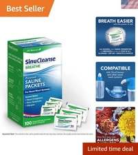 SinuCleanse Pre-Mixed Saline Packets for Sinus Rinse and Nasal Irrigation Sys...