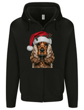 Christmas Cocker Spaniel Xmas Dog Mens Zip Up Hoodie