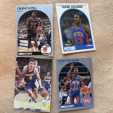Set of 4 NBA HOOPS Trading Cards Isiah Thomas Mark Aguirre Grant Long