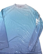Columbia Men's PFG Shorts Blue, Omni-Shade,Performance Fishing Gear Shirt Sz M