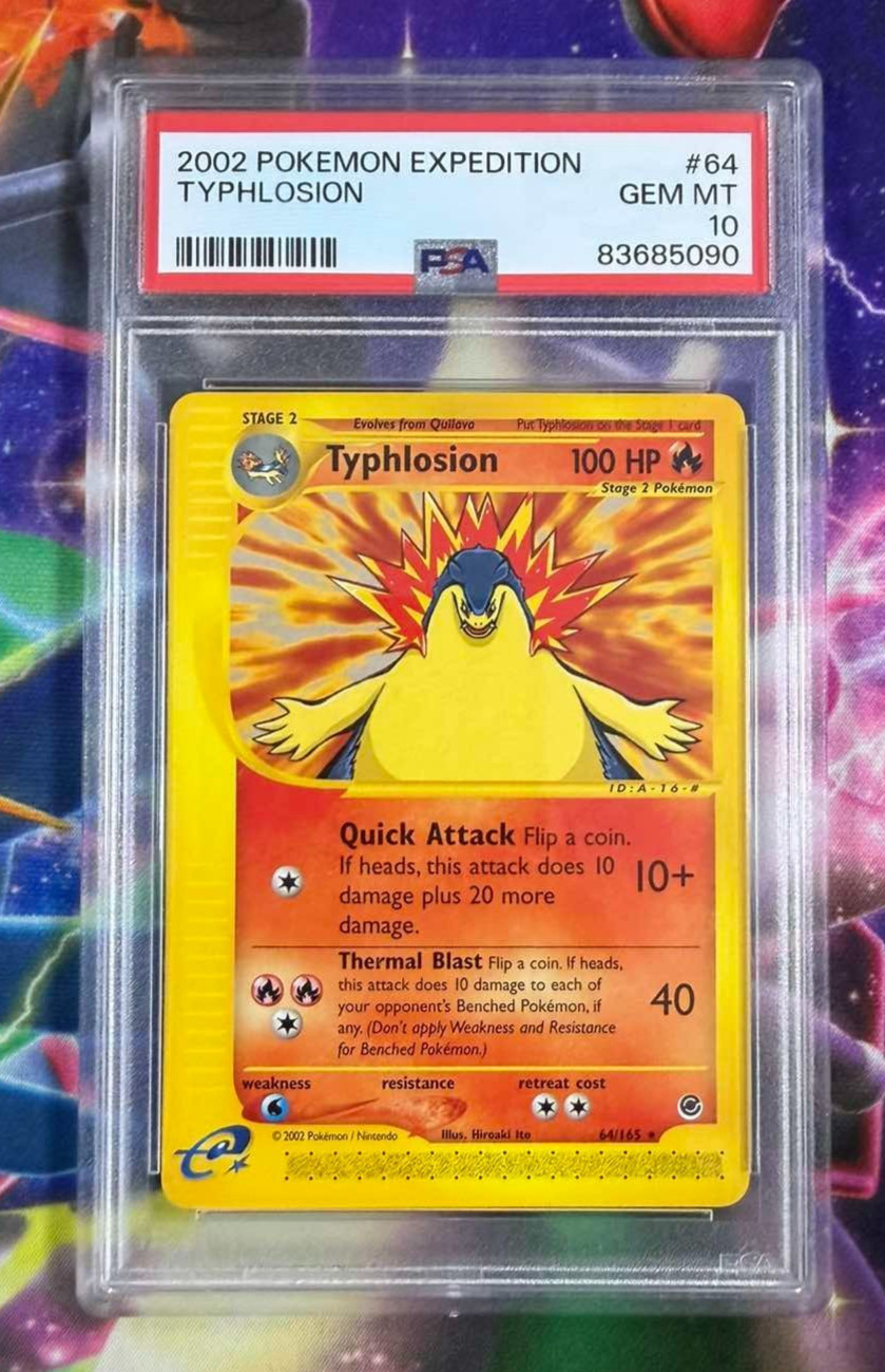 2002 Typhlosion Pokemon Expedition #64 Non Holo PSA 10 Gem Mint