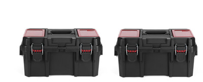 Hyper Tough 16'' Tool Box Heavy Resin Storage Organizer Lockable Case pack of 2