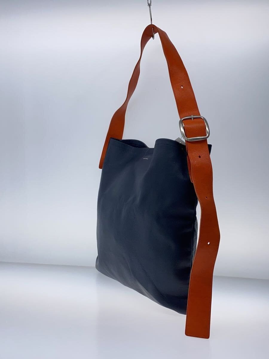 Hender Scheme Shoulder Bag One Side Belt Leather Navy Solid Hender Scheme Shoulder Bag One Side Belt Leather Navy Solid