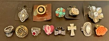Mixed Lot 13 Fashion Jewelry Rings w/ Stretchy Stretch Bands Mixed Styles Brands