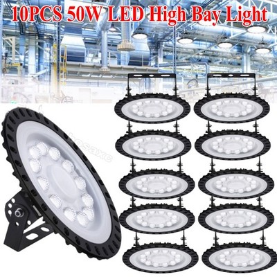10Pack 50W UFO LED High Bay Light Shop Lights Warehouse Commercial Lighting Lamp