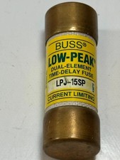Lot of 10 Bussmann LPJ-15SP Low-Peak Time Delay Fuse, 600VAC 15Amp, Class J