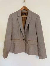 Nine West Houndstooth Blazer. Size 6. Suede Elbow Patches. Heritage. Classic.