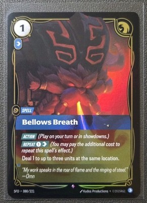 Riftbound League Of Legends Spiritforged RARE Foil SFD 80 Bellows Breath
