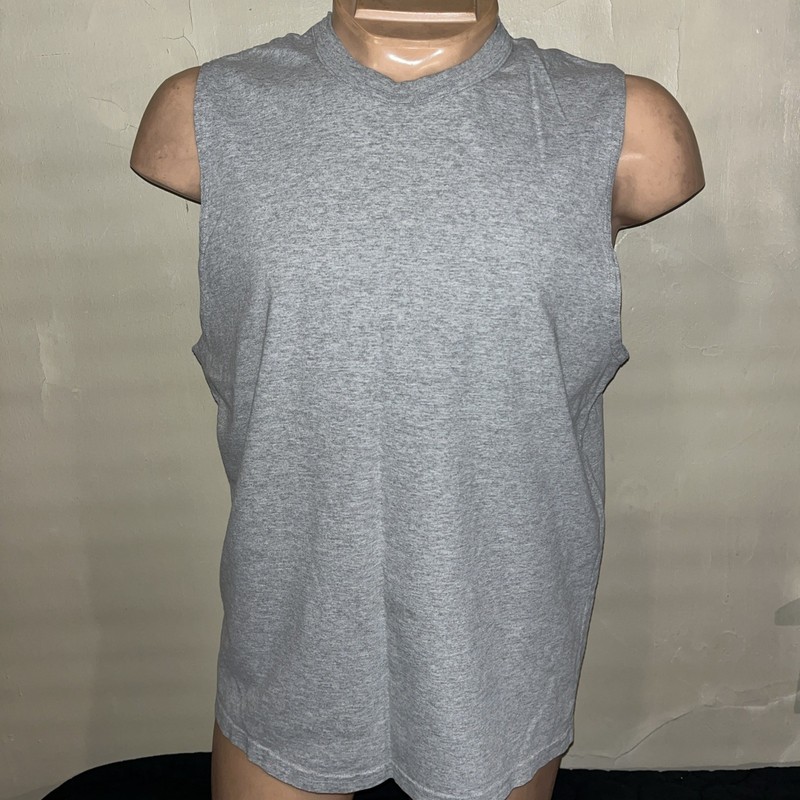 Starter Sleeveless Muscle T-Shirt Mens M Gray 90% Cotton