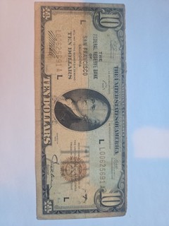 1929 The Federal Reserve Bank San Francisco National Currency $10 Note