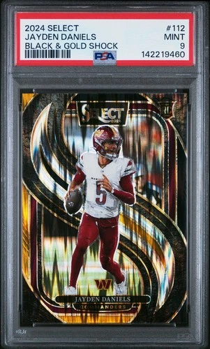 2024 PANINI SELECT BLACK & GOLD SHOCK #112 JAYDEN DANIELS ROOKIE RC PSA 9