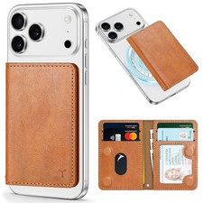 TUCCH Magsafe Wallet Case for iPhone with RFID Blocking – Textured Brown