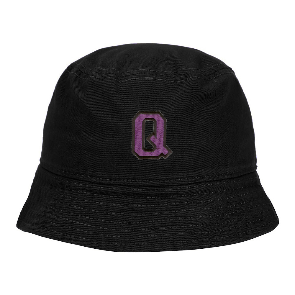 Bucket Hat for Men&Women Sport Letter Q Embroidered Washed Cotton Beach Sun Hat-image