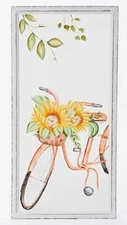 Plow & Hearth Wood-Framed Painted Screens Wall Art -Bicycle