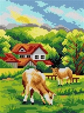Orchidea Needlepoint canvas for halfstitch without yarn Grassland 2635F - Pri...