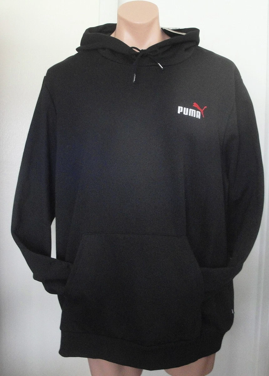 NWT 50 Men s PUMA LOGO HOODIE Pullover COTTON BLEND Black 3XL