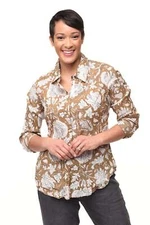 Tulip Clothing Gretchen Womens Button Down Shirt in Nehru