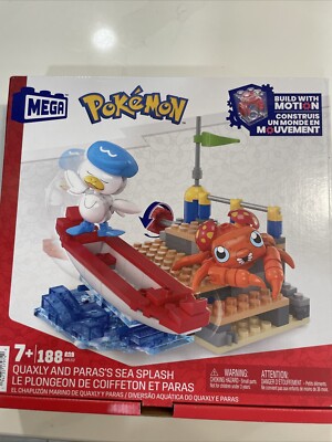 MEGA Pokémon Quaxly & Paras Building Toy With 2 Action Figures New Sealed Box