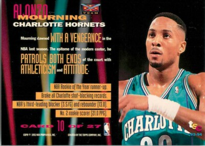 ALONZO MOURNING 1993-94 Topps Stadium Club BEAM TEAM #10 Hornets