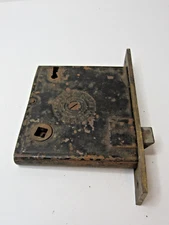 Antique Steel / Brass  Mortise Lock Door Hardware Skeleton Key Hole #P11