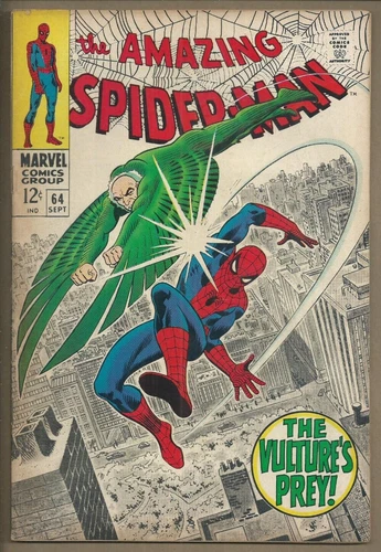 🕸AMAZING SPIDER-MAN 64*MARVEL COMICS 1968*STAN LEE*ROMITA*VULTURE*SILVER AGE*FN
