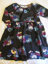 NWT 5 Tea Collection Kata Babydoll Floral Dress Magenta Black