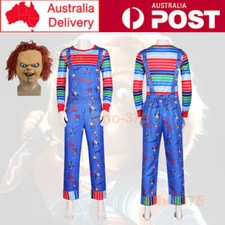 Mens Child's Play Chucky Cosplay Costume Mask  Book Week Fancy Outfits Party