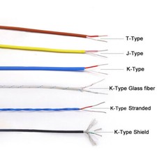 Precision Type J / T / K Thermocouple Wire Cable PTFE 2 Core Compensation Wires