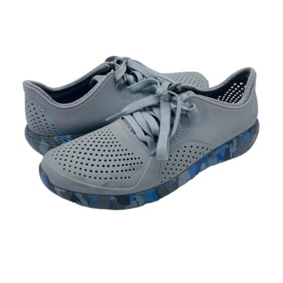 Crocs LiteRide Pacer Sneakers Athletic Shoes 206494 Camo Trim Womens Sz 10  Gray