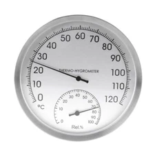 5-Inch Hygrometer Weather Temperature Humidity Meter Wall Thermometer for Sauna