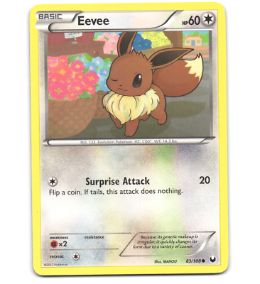 Pokemon 2012 Near Mint NM Eevee Dark Explorers 83/108 Card | eBay