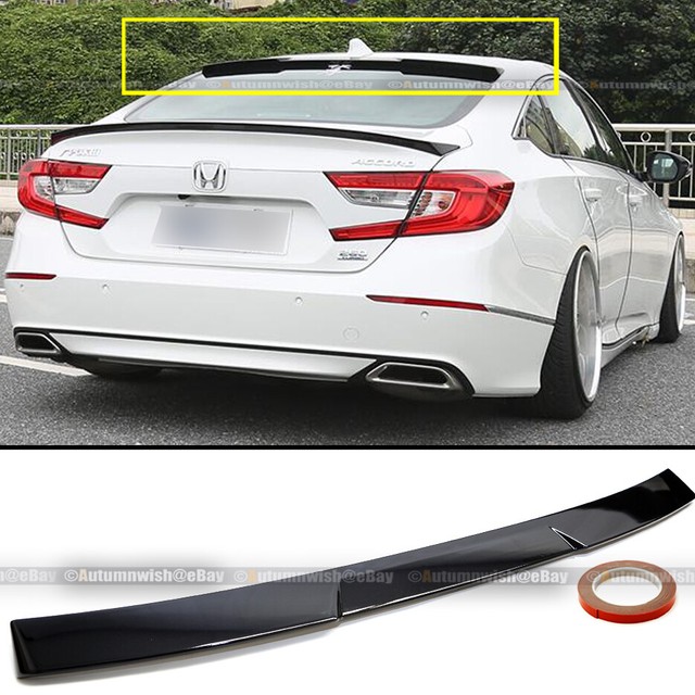 FOR 182020 HONDA ACCORD JDM GLOSSY BLK TRUNK SPOILER + REAR WINDOW