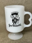 Joe Bissette’s Grub Steak House Milk Glass Coffee Mug Dayton Ohio Closed VTG